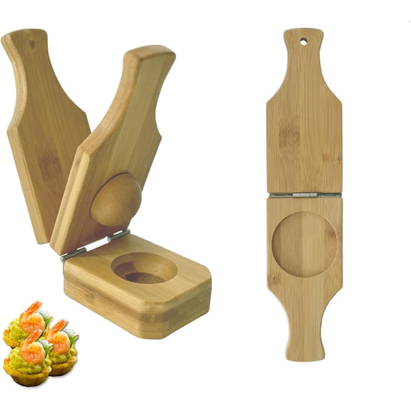 ABPETE Bamboo Tostones Plantain Press Plantain Smasher Maker - Authentic Caribbean Flavor, 2-in-1 Tostones and Plantain Cups, Perfect for Tostones and Stuffed Plantains,6.8 * 3 * 2.36inch