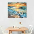 thumbnail image 2 of JRXY S02275 Canvas Prints Wall Art Beach Sunset Ocean Waves Nature Pictures Stretched Pictures to Photo Paintings on Canvas for Home Office Decorations Wall Décor XXLarge pattern1, 2 of 4