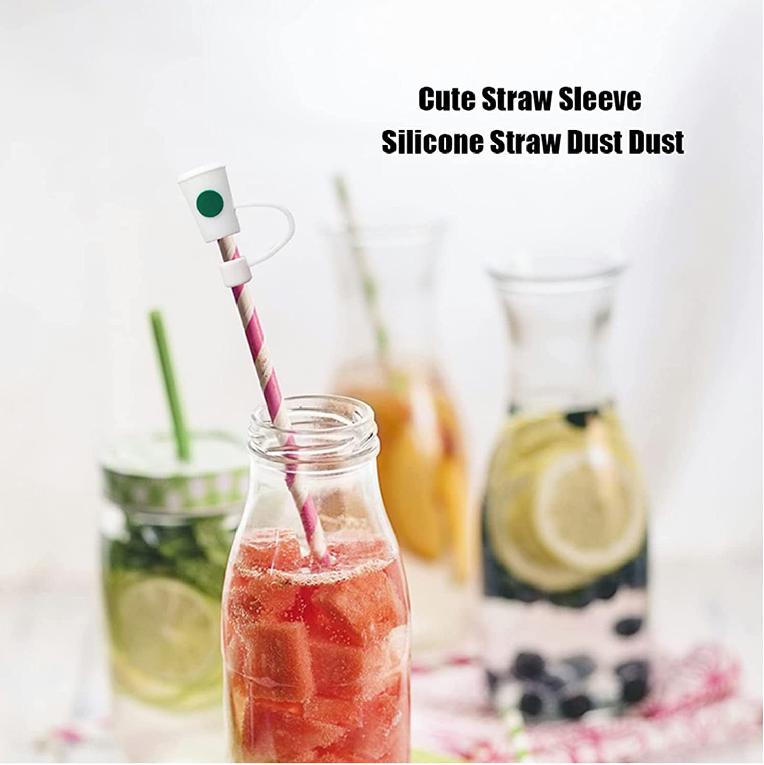 Silicone Straw topper ，Reusable Straws Tips-Cover-Reusable Drinking St –  Robinscraftsuk