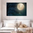 thumbnail image 2 of Elephant Stock Moonlight Tree Wall Art - Horizontal Canvas Wall Art - Living Room Wall Decor - Astronomy & Space Canvas - Yellow And Blue Decor - 48" x 32", 2 of 8
