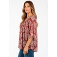thumbnail image 2 of Roaman's Women's Plus Size Square Neck Lurex Blouse, 2 of 3
