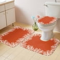 thumbnail image 2 of Coastal Coral Bath Mat 3 Piece Bathroom Rug Set, Orange White Ocean Marine Nautical Beach Non Slip Bath Rug Contour Mat and Toilet Lid Cover, Absorbent Shower Mats Soft Bath Rugs and Mats Sets, 2 of 8