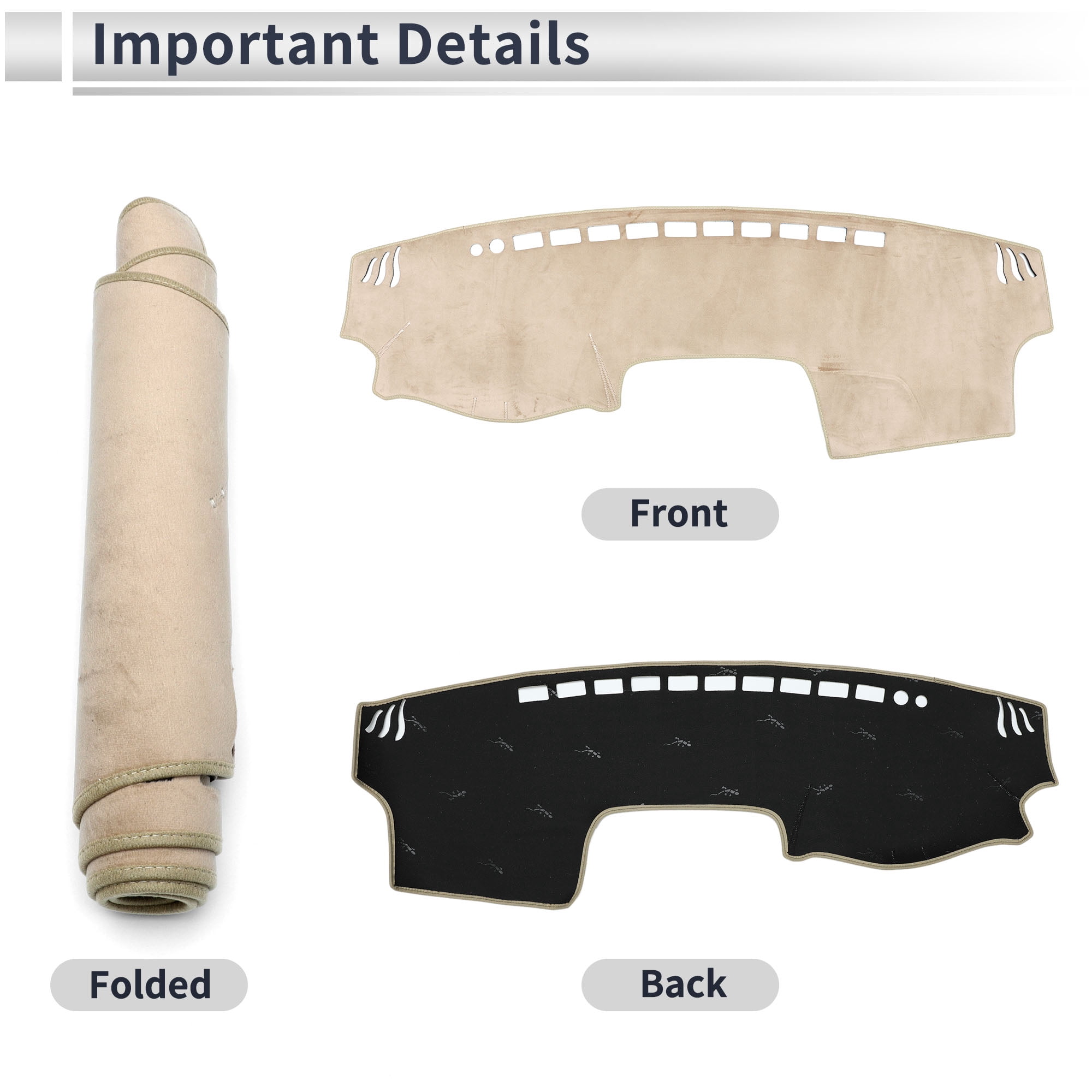 Unique Bargains Dashboard Cover Anti-Slip/Anti Dust Dash Cover Mat Carpet for Toyota Camry 2002-2006 Flannel Beige