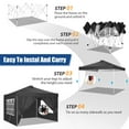 thumbnail image 5 of HOTEEL Canopy 10x10 Waterproof Pop up Canopy Tent with 4 Sidewalls Outdoor Event Shelter Tent for Parties Sun Shade Party Commercial Canopy with Air Vent & One Push Central Button, Black, 5 of 9