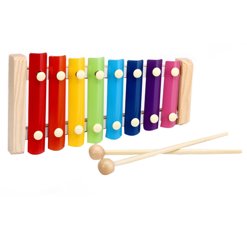 F-blue Enfants colorés sur linstrument de Knock Xylophone Piano 8-Tone Musical Toy Le développement de la Sagesse bébé 