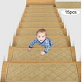 thumbnail image 2 of Yhmxh Decoración del baño 15 alfombrillas antideslizantes para escaleras, a rayas, absorbentes, silenciosas, sin adhesivo, autoadhesivas, se pueden cortar y lavar. Gabinete de almacenamiento de baño, 2 of 5