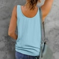 thumbnail image 4 of Herrnalise Women Basic Sleeveless Vest Crop Tank Top Fashion Women's Casual Round Neck Solid Color Button Sleeveless Tops T-Shirt Tank Blouse, 4 of 6