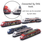 Train Set High Speed Lotomotive Engine Die Cast Model Car Sliding Subway Train for Kids Set of 3