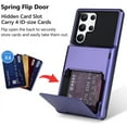 thumbnail image 2 of Dteck Wallet Case for Samsung Galaxy S22 Ultra Case with 4-Card Credit Card Holder Slot Shockproof Cover Hybrid Heavy Duty Protection Armor Phone Case for Galaxy S22 Ultra 5G, Purple, 2 of 5