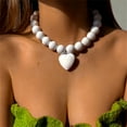 thumbnail image 5 of Sturdy Alloy Heart Necklace Fashionable Beaded Neck Chain Heart Necklace A Thoughtful Gift For Lover, 5 of 9