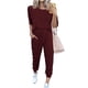 thumbnail image 1 of Conjunto Deportivo PRETTYGARDEN 2 Piezas para Mujer Color Vino Talla S, 1 of 6