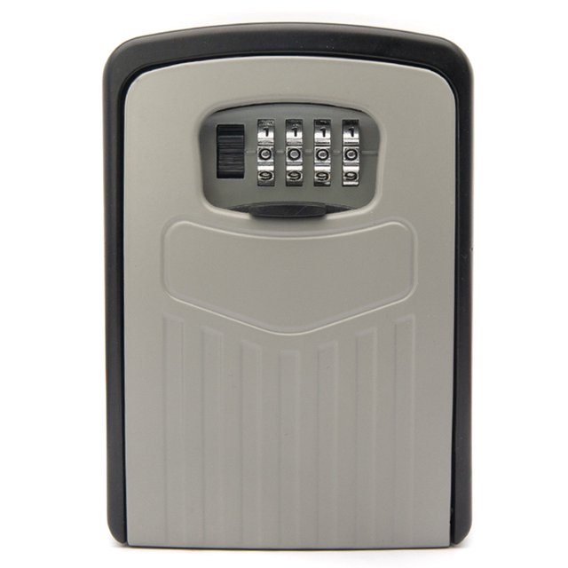 Caja de seguridad para llaves con código numérico de 4 dígitos Combinación de contraseña ajustable Caja de seguridad premium para exteriores Oficina en el hogar Garaje Escuela Gimnasio kaili Sencillez