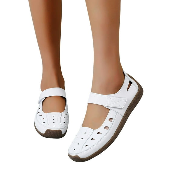 Mostsola Womens Sandals Mary Jane Flats Closed Toe Comfortable Walking Shoes Hollow Out Beach Shoes