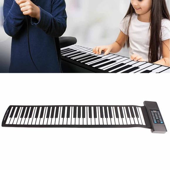 Piano Con Teclado Enrollable De 61 Teclas, Piano Portátil Con Pantalla Digital LED, Función MIDI Para Computadora O Tableta