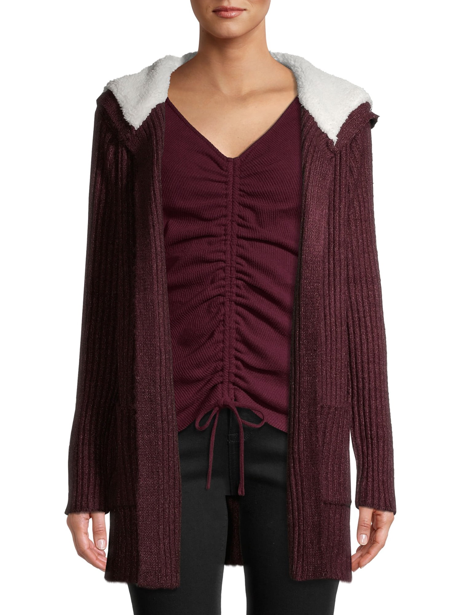 No Boundaries Juniors Faux Sherpa Mossy 