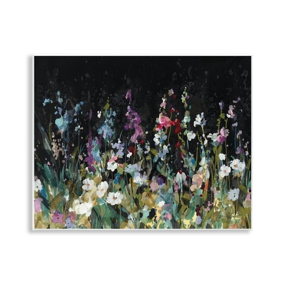 Stupell Industries Dark Garden Meadow Plants & Flowers Painting Unframed Art Print Wall Art, 14 x 11