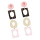 thumbnail image 3 of Elegante Acrílico Geométrico Cuelga Los Pendientes Declaración Joyería Para Del Club Nocturno Rosado, 3 of 7