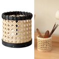 thumbnail image 3 of Soporte para bolígrafo de ratán, tazas, tejido , cepillo de maquillaje Borde negro natural Gloria canasta de almacenamiento, 3 of 9