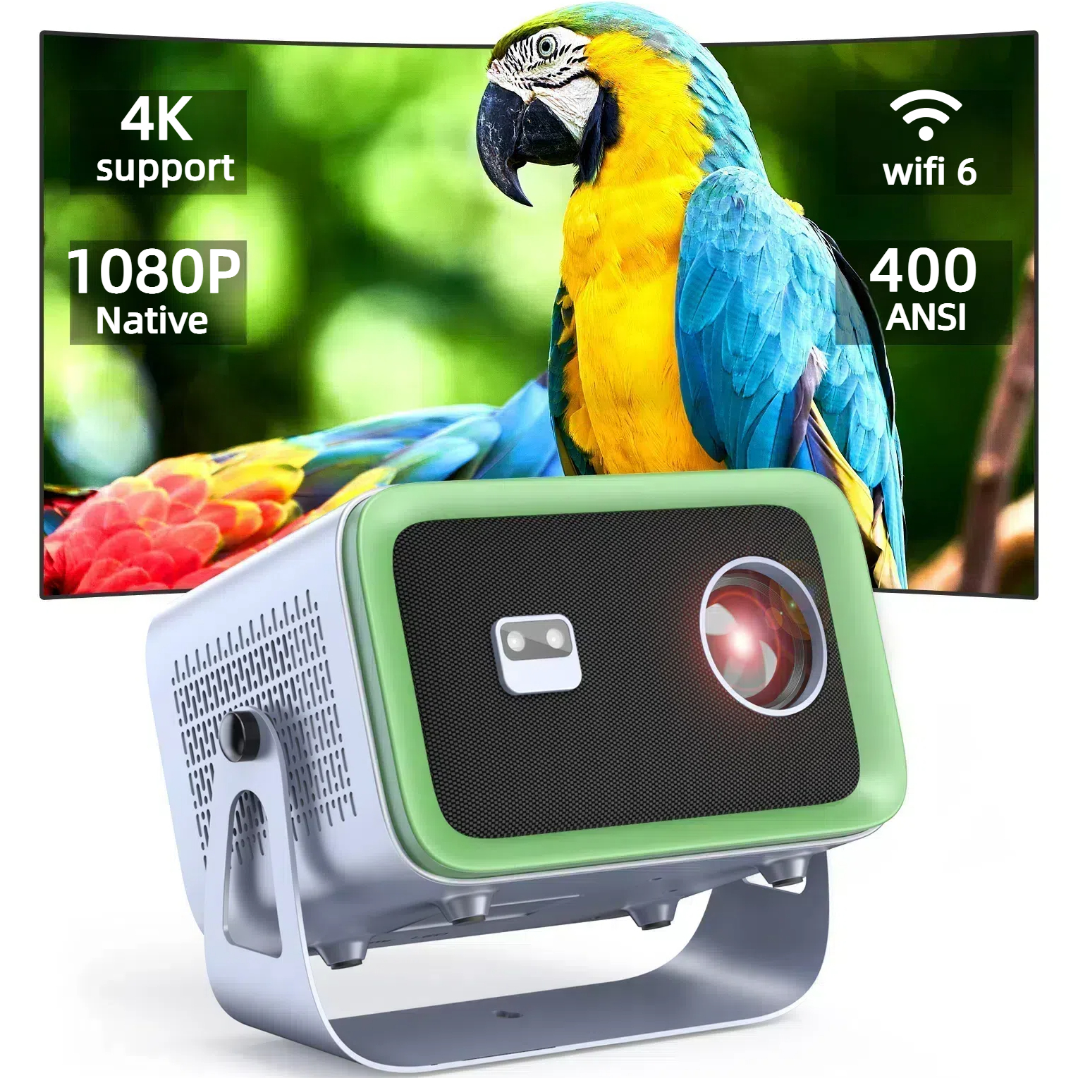 [Electric Focus ] DR. J Professional 4K Projector with WiFi 6 and Bluetooth, 220 ANSI Native 1080P, Outdoor Movie Projector  for Phone/TV Stick