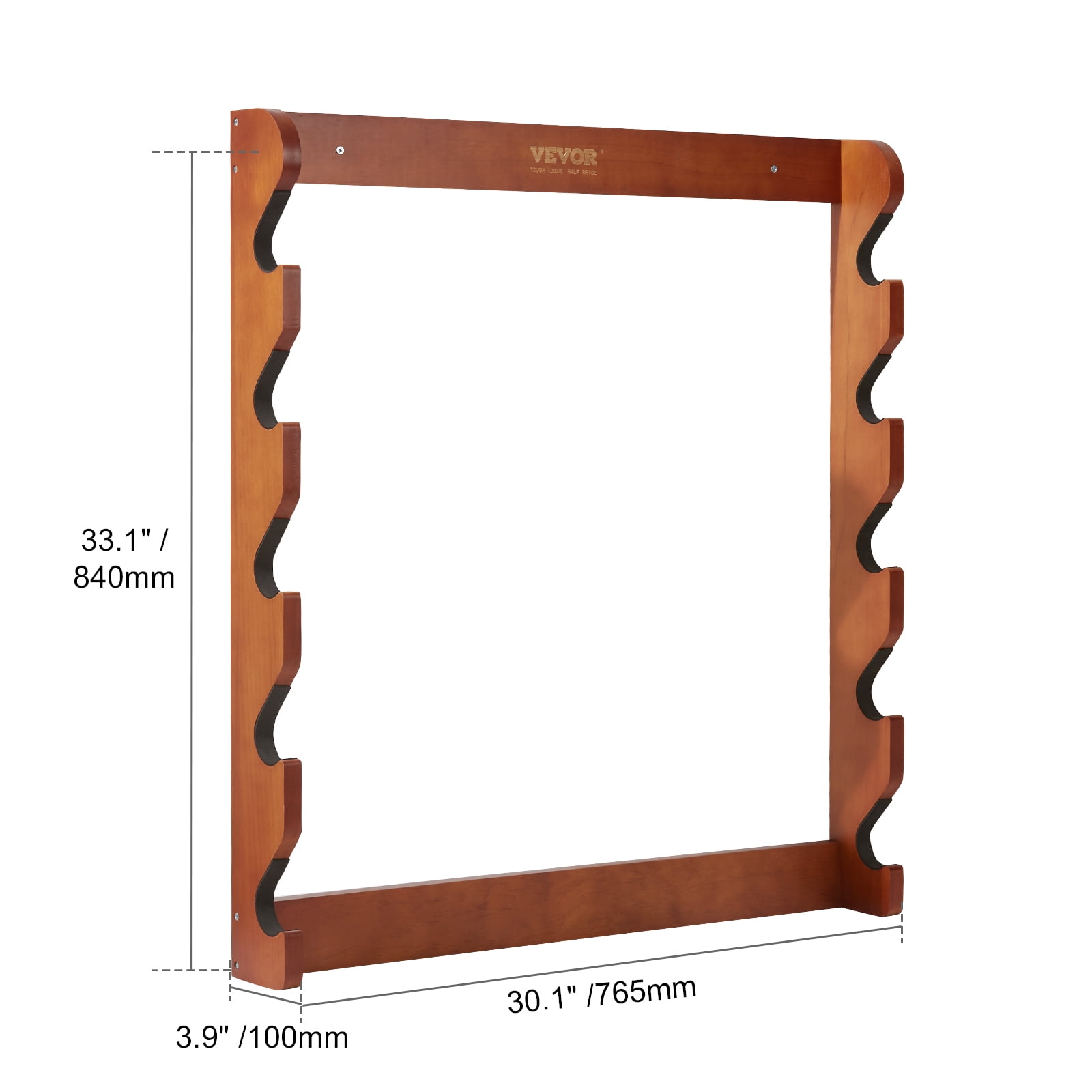 VEVOR Gun Rack, Wood Gun Rack Wall Mount, Gun Display Rack holds 5 Rifles, Shotguns, 132 lb Heavy Duty Wall Storage Display Rifle Rack with Soft Padding