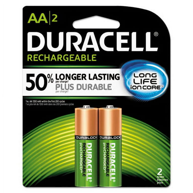 DURACELL NiMH 1.2V AA Rechargeable Battery, 2-pack