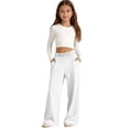 thumbnail image 4 of Girls Soft Stretchy High Rise Pants for Everyday Play – Comfortable Everyday Wear with Pockets for Kids Age Ranging 5- School Ready Girls Pants, 4 of 5