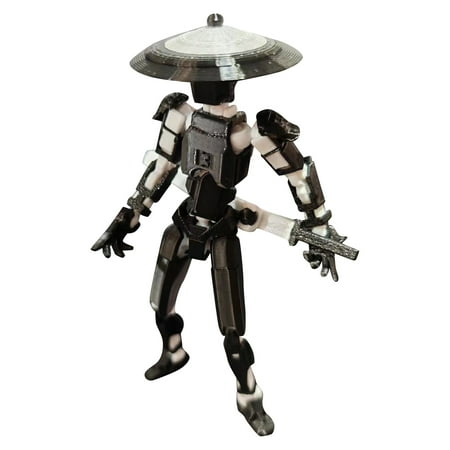 Dummy13 Robot Doll,3D Printed Movable Toy,Titan 13 Figure with Hat,Titan 13 Decorative Figures,Christmas Birthday Valentine Classroom Students Gift,5.31",Black,Style A
