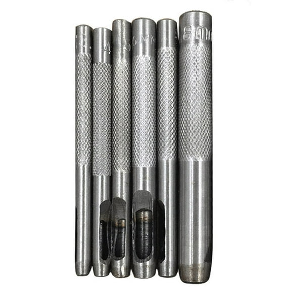 6-Piece Hole Punch Kit with Hollow Punch and Gasket Cutter, Belt Punching Tools for Crafting, Repairs, and Projects
