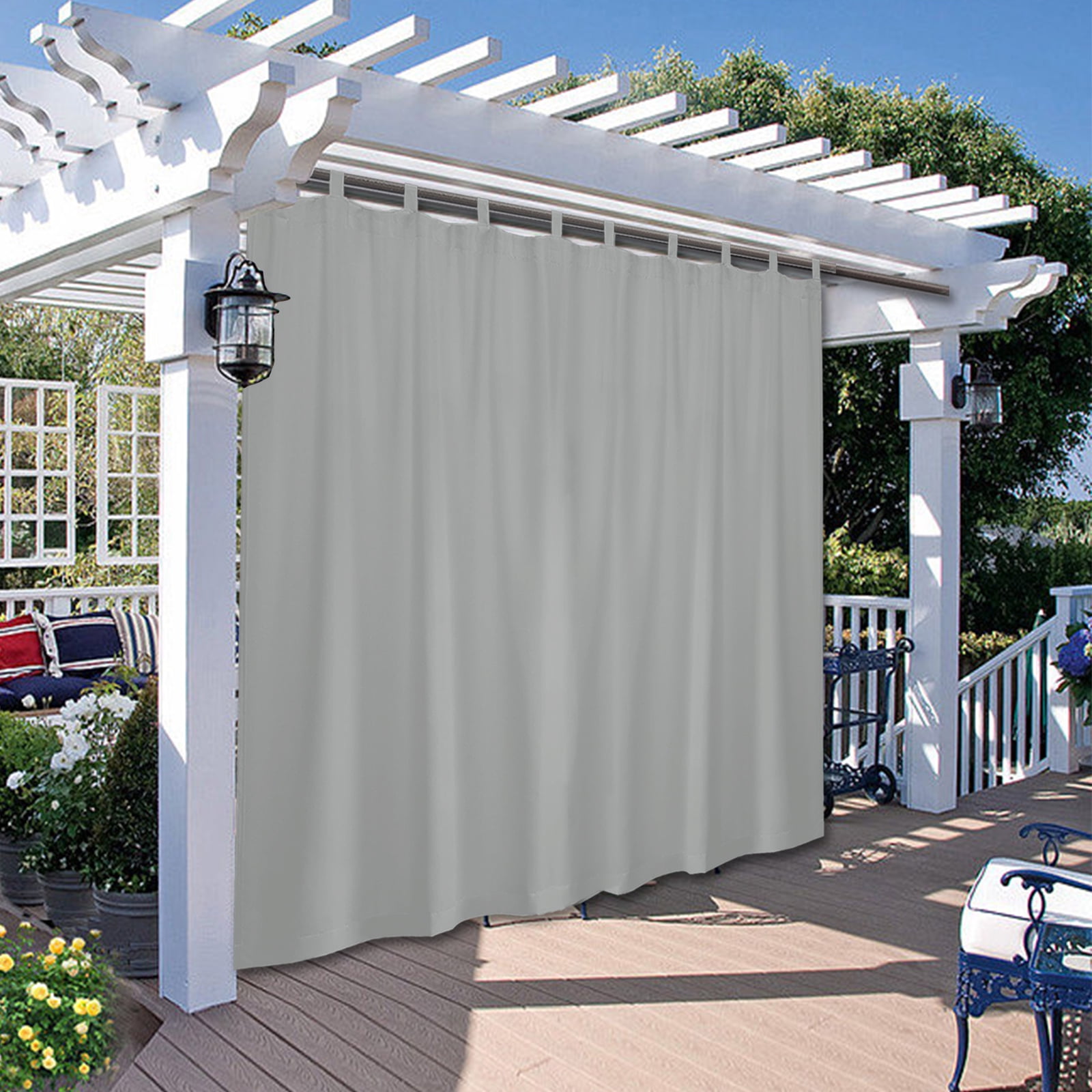 DONGPAI Extra Wide Outdoor Curtain for Patio Waterproof, Detachable