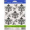 Plaid Black & White Damask Rub-Ons, 9 Piece