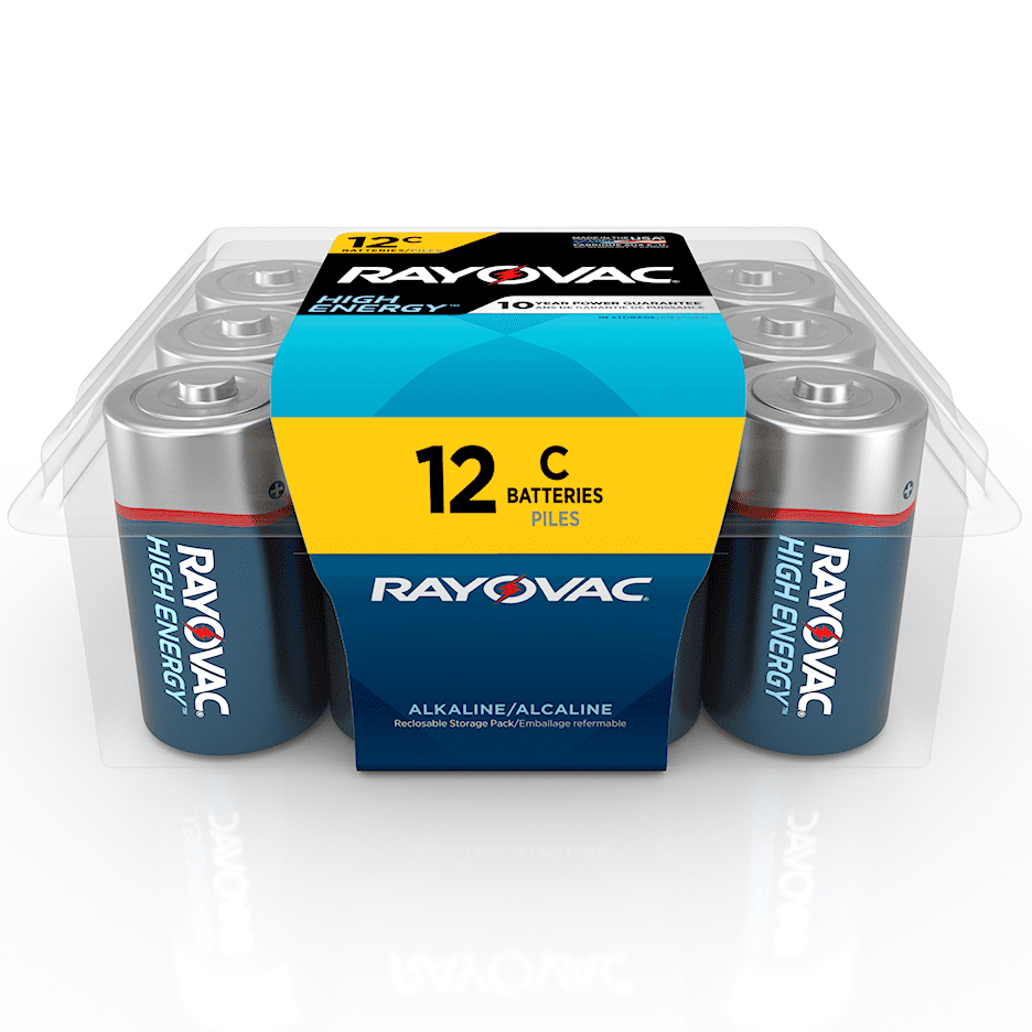 Rayovac High Energy C Batteries 12 Pack Alkaline C Cell Batteries