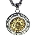 thumbnail image 2 of Spinning Viking Valknut Necklace Stainless Steel Odin Raven Runes Pendant, 2 of 5