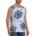 thumbnail image 2 of Bingfone Turtle with Blue Stones Pattern Men's Tank Tops Workout Sleeveless Tee Shirts Running Beach Tanks for Men-3X-Large, 2 of 8