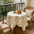 thumbnail image 4 of Fruit and Floral Print Tablecloth with Tassel Lace Trim, Colorful Round Dining Table Cover for Kitchen Decor, Washable and Fade-Resistant Home Table Setting, 4 of 6