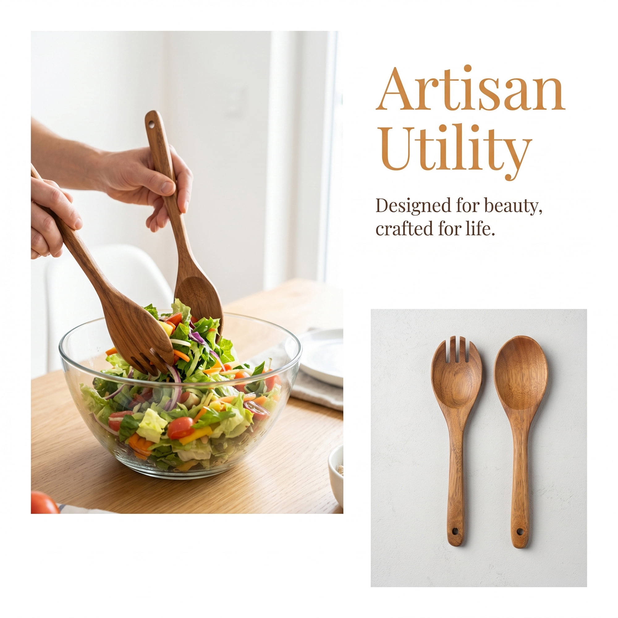 Unique Bargains 6 Pcs Useful Wood Kitchen Essential Kitchen Gadgets Light Brown A