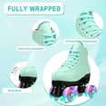 thumbnail image 6 of Women Roller Skates Classic Pure Color Quad Skates Cozy PU Leather Shiny Skates Adjustable Lace-up Roller Skates for Beginners Indoor and Outdoor, Green, 7, 6 of 6