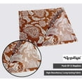 thumbnail image 3 of Vargottam Designer Cotton Canvas Napkins - Set of 12, 20-Inch, Brown Leaves Pattern, Durable & Absorbent Cloth Napkins for Dining, Parties, and Home Decor - Machine Washable, 3 of 7