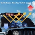 thumbnail image 4 of Yuyamidu Blue Rose Butterfly Windshield Sun Shade Compatible with Jeep Wrangler JK JKU JL JLU 16.14" x 52.95" Accordion Folding Front Window Sun Shade, 4 of 7