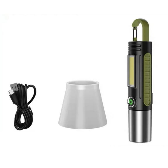 Telescopic Flashlight Rechargeable, 10000 Lumens Super Bright, USB Portable LED Flashlight, Zoomable Adjustable Focus, Waterproof, for Camping Hiking Emergency, 18650 Battery, Long Beam Distance