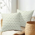thumbnail image 4 of Sage Green Pillow Covers 18x18 Inch Set of 2 Spring Summer Floral Decorative Outdoor Throw Pillow Covers Boho Square Linen Pillowscase Farmhouse Cushion Case Decor for Home Sofa Couch Bedroom, 4 of 6