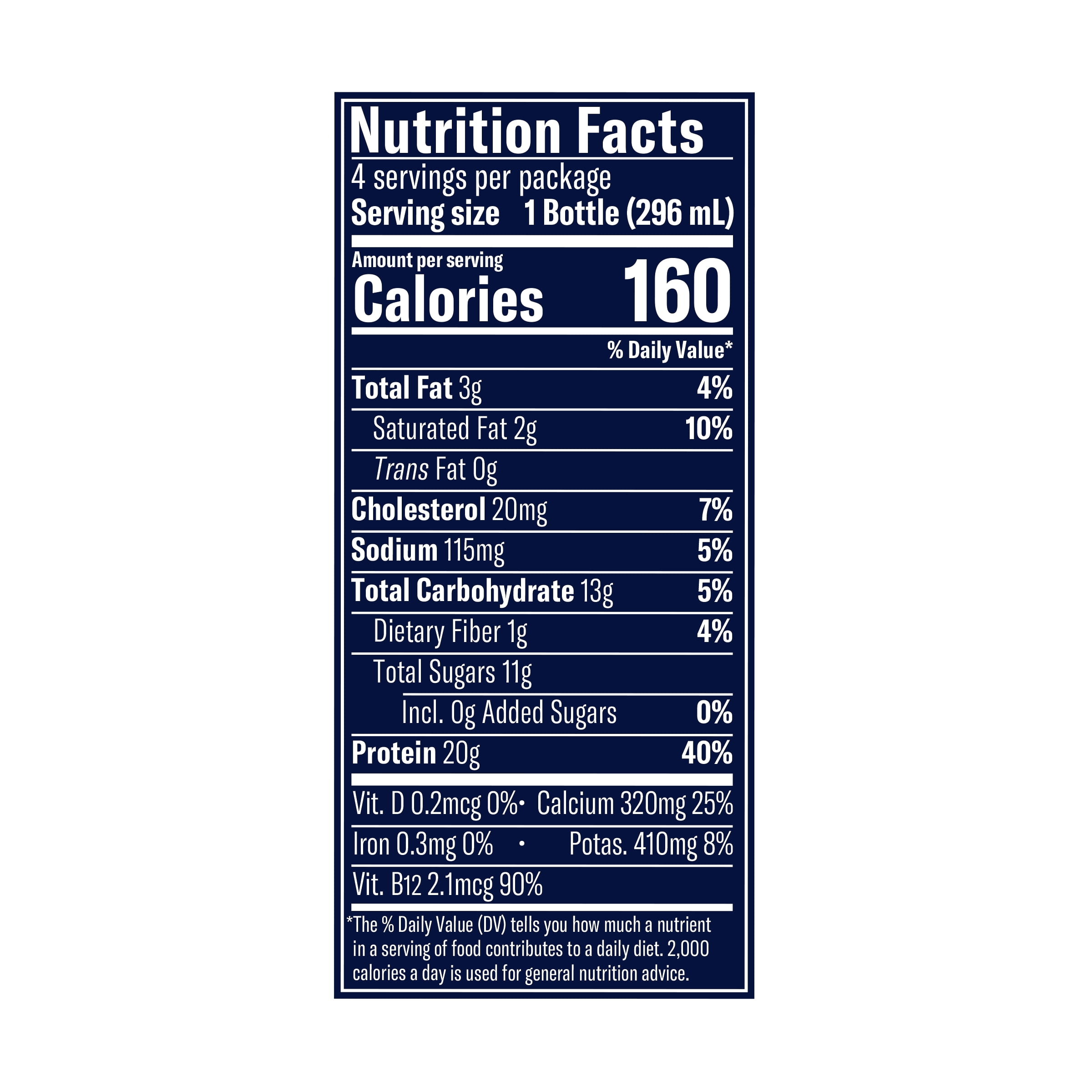 Chobani 20G Protein Low-Fat Greek Yogurt Drink, Vanilla, 10 fl oz Bottle, 4 Pack