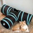 thumbnail image 3 of Túnel para gatos Salvador tubo plegable con juguete Color Azul Negro, 3 of 10