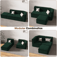 thumbnail image 6 of Gaildon Corduroy Sponge Sofa Lounge Chair Fluffy Modern Sleeper Chair With Removable Footrest for Indoor Living Room and Bedroom No Assembly Needed, Green, 6 of 7