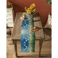 thumbnail image 5 of ERUNPONLY Spring Floral Table Runner - 70 Inch Long Modern Oil Painting Farmhouse Flower Cotton and Linen Blended Dress Scarves Farmhouse Table Runner for Kitchen Dining, Coffee Table, 13"x70", 5 of 8