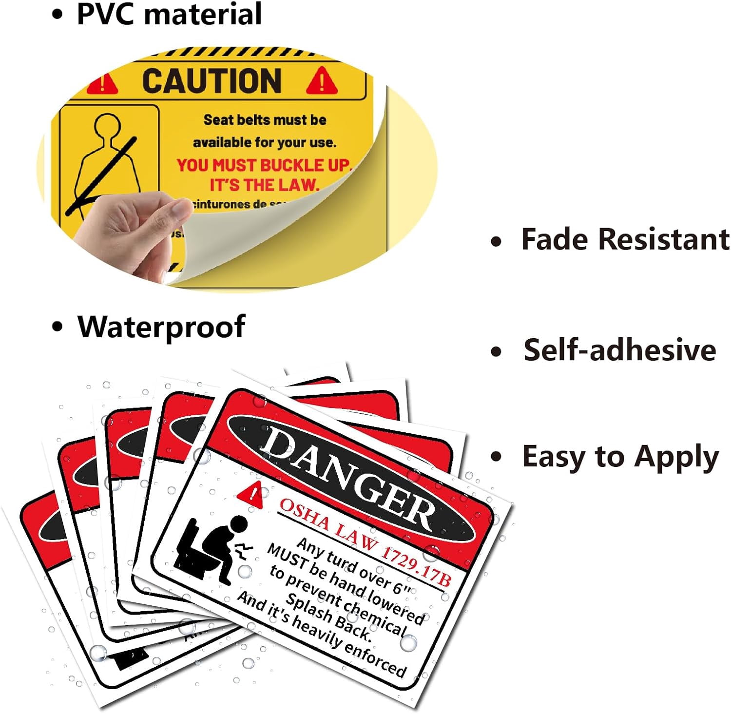 5Pcs OSHA Law 1729.17B Warning Sign Sticker 10 × 7In PVC Self Adhesive Notice Paster Safety Label for Office Indoor Outdoor Workplace Rectangle Danger Remind Keep Hands Down Strong Adhension