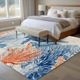 thumbnail image 4 of Ocean Whale Large Area Rugs 6x9 ft Orange Blue Summer Sea Animal Corals Starfish Retro Washable Rug Non Slip Indoor Carpet Absorbent Floor Mat for Living Room Bedroom Dining Room, 4 of 9