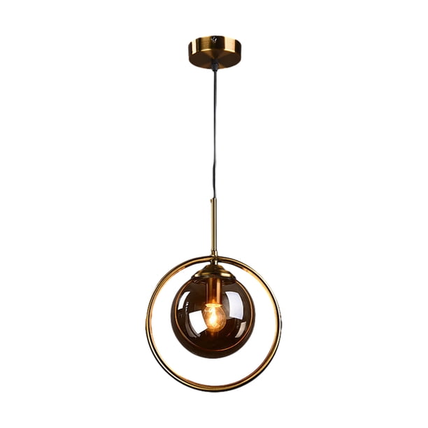 Bearachild Luces colgantes de metal: estilo moderno y simple para el hogar con estilo Buenas decoraciones Lámpara de araña práctica Iluminación y accesorios vidrio de color ámbar
