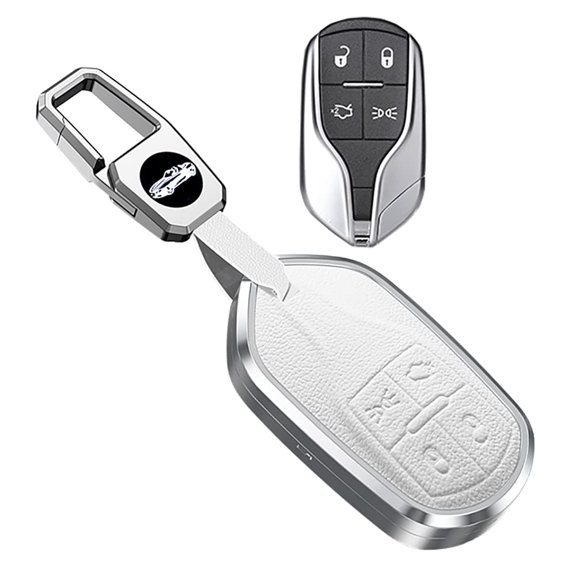 Compatible Key Fob Cover for Jeep Grand Cherokee Dodge Charger Challenger Durango Journey Dart Chrysler 300 Key Case Holder Protector Metal Keychain