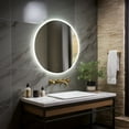 thumbnail image 2 of Dreamwerks Onxy 24" Round Frameless LED Mirror with Touch Screen, Backlit Brightness & Temperature Control, 2 of 13