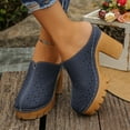 thumbnail image 5 of Summer Sandals Women Chunky Heel Closed Toe Slip-on High Heel Sandals Spring Summer Casual Leisure Dressy Daily Shoes Outerwear, 5 of 8